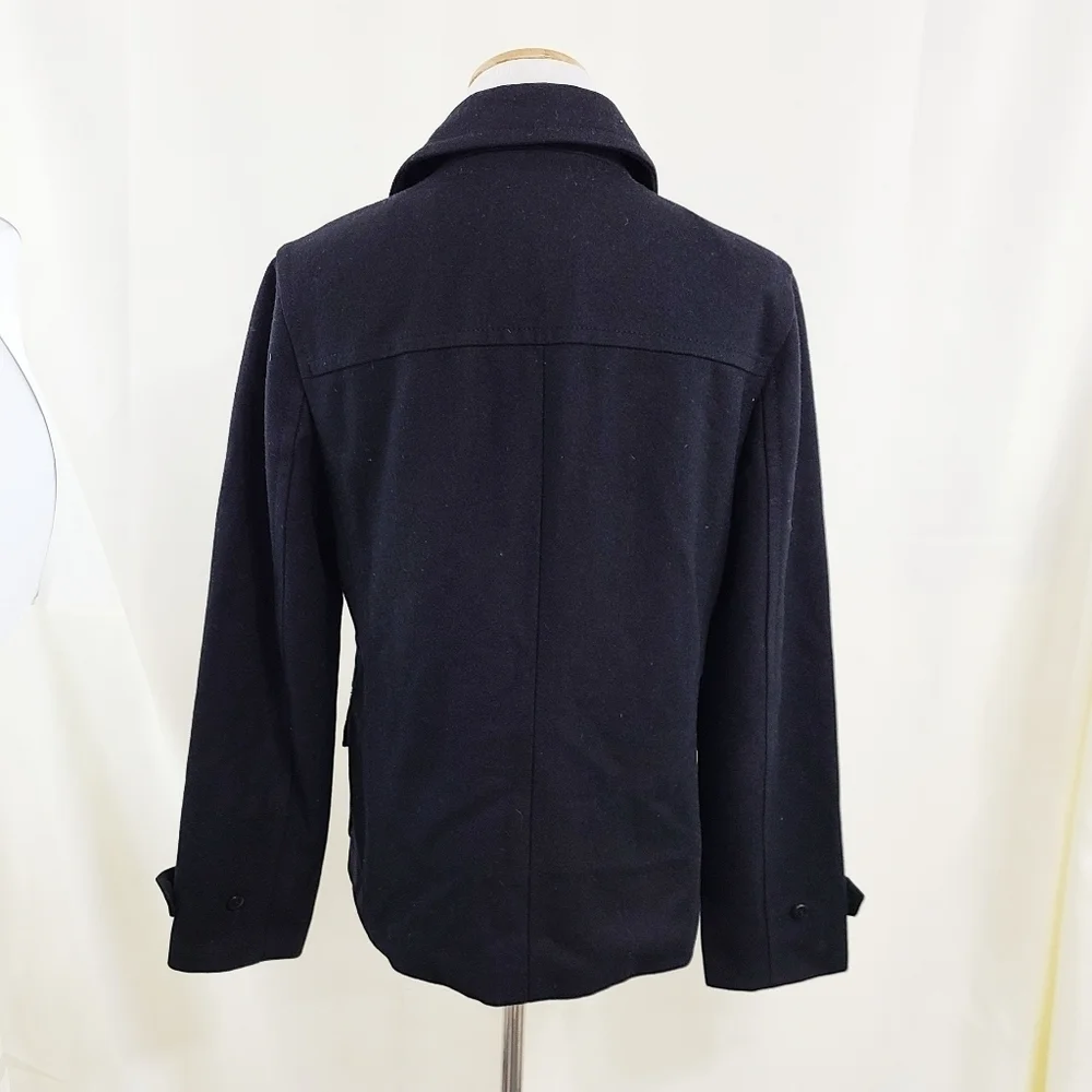 J. Crew hidden button black wool coat size small - Picture 2 of 5
